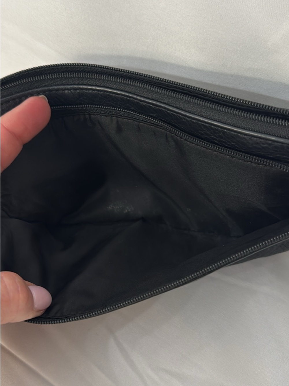 Coach Black Pebbled Leather Wristlet with Logo Accent - Picture 6 of 6